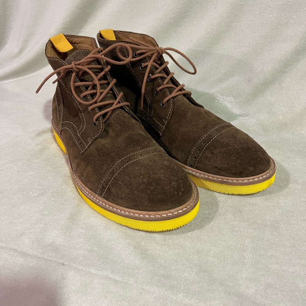 Donald Pliner Grant Suede Leather Desert Boot Cap Toe Mens 10.5 made in Brazil